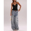 image:imageSOLY HUX Womens Y2k Sequin Cami Top V Neck Spaghetti Strap Criss Cross Backless Going Out Tops Party ClubwearBlack
