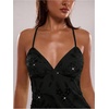 image:imageSOLY HUX Womens Y2k Sequin Cami Top V Neck Spaghetti Strap Criss Cross Backless Going Out Tops Party ClubwearBlack
