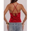 image:imageSOLY HUX Womens Y2k Sequin Cami Top V Neck Spaghetti Strap Criss Cross Backless Going Out Tops Party ClubwearRed