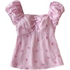 image:imageSOLY HUX Girls Gingham Tops Y2K Cute Blouse Summer Sweetheart Neck Shirts Aesthetic ClothesPink Striped Bow