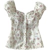 image:imageSOLY HUX Girls Gingham Tops Y2K Cute Blouse Summer Sweetheart Neck Shirts Aesthetic ClothesWhite Floral
