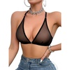 image:imageSOLY HUX Womens Sheer Mesh Through Bra Sheer Bralette Front Closure Deep V Neck Wireless Lingerie Sexy Lingerie BraPure Black