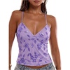 image:imageSOLY HUX Womens Y2k Sequin Cami Top V Neck Spaghetti Strap Criss Cross Backless Going Out Tops Party ClubwearMauve Purple