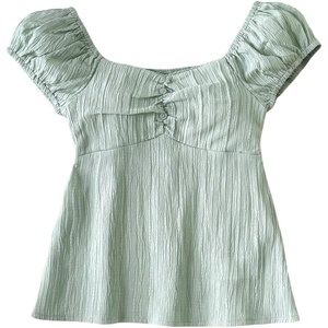 image:imageSOLY HUX Girls Gingham Tops Y2K Cute Blouse Summer Sweetheart Neck Shirts Aesthetic ClothesMint Green