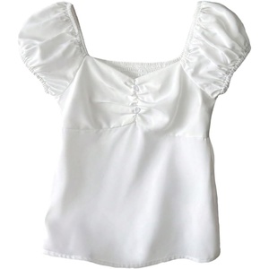 image:imageSOLY HUX Girls Gingham Tops Y2K Cute Blouse Summer Sweetheart Neck Shirts Aesthetic ClothesSolid White