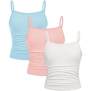 image:imageSOLY HUX Girls Tank Tops 3 Packs Cute Ruched Spaghetti Strap Camisole Slim Fit UndershirtsPink Blue White