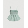 image:imageSOLY HUX Babydoll Top for Women Y2k Peplum Cami Cute Going Out Crop Tank Tops Flowy Ruffle Summer Spaghetti Strap ShirtGreen