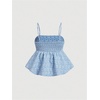 image:imageSOLY HUX Babydoll Top for Women Y2k Peplum Cami Cute Going Out Crop Tank Tops Flowy Ruffle Summer Spaghetti Strap ShirtLight Blue
