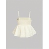 image:imageSOLY HUX Babydoll Top for Women Y2k Peplum Cami Cute Going Out Crop Tank Tops Flowy Ruffle Summer Spaghetti Strap ShirtPlain Apricot
