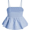 image:imageSOLY HUX Babydoll Top for Women Y2k Peplum Cami Cute Going Out Crop Tank Tops Flowy Ruffle Summer Spaghetti Strap ShirtPlain Blue Jacquard