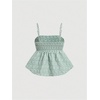 image:imageSOLY HUX Babydoll Top for Women Y2k Peplum Cami Cute Going Out Crop Tank Tops Flowy Ruffle Summer Spaghetti Strap ShirtPlain Green