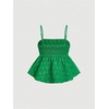 image:imageSOLY HUX Babydoll Top for Women Y2k Peplum Cami Cute Going Out Crop Tank Tops Flowy Ruffle Summer Spaghetti Strap ShirtPlain Olive Green