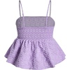 image:imageSOLY HUX Babydoll Top for Women Y2k Peplum Cami Cute Going Out Crop Tank Tops Flowy Ruffle Summer Spaghetti Strap ShirtPlain Purple Jacquard