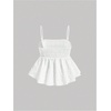 image:imageSOLY HUX Babydoll Top for Women Y2k Peplum Cami Cute Going Out Crop Tank Tops Flowy Ruffle Summer Spaghetti Strap ShirtPlain White