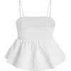 image:imageSOLY HUX Babydoll Top for Women Y2k Peplum Cami Cute Going Out Crop Tank Tops Flowy Ruffle Summer Spaghetti Strap ShirtPlain White Jacquard