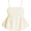 image:imageSOLY HUX Babydoll Top for Women Y2k Peplum Cami Cute Going Out Crop Tank Tops Flowy Ruffle Summer Spaghetti Strap ShirtApricot Jacquard
