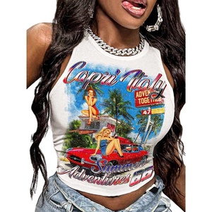 image:imageSOLY HUX Womens Y2k Tops Vintage Graphic Tank Top Sleeveless Tight Fitted Shirt Summer Concert Rave OutfitsWhite Car Graphic