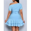 image:imageSOLY HUX Brunch Dresses for Women Off The Shoulder Short Sleeve Ruffle Cute Mini Dress Fit and Flare Summer DressesSolid Blue