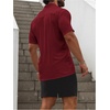image:imageSOLY HUX Mens Casual Tracksuit Button Down Shirt and Drawstring Waist Short Sets Summer 2 Piece OutfitsRed and Black