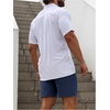 image:imageSOLY HUX Mens Casual Tracksuit Button Down Shirt and Drawstring Waist Short Sets Summer 2 Piece OutfitsWhite and Dark Blue