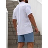 image:imageSOLY HUX Mens Casual Tracksuit Button Down Shirt and Drawstring Waist Short Sets Summer 2 Piece OutfitsWhite and Dusty Blue