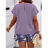image:imageSOLY HUX Womens Plus Size 2 Piece Outfits Summer Printed Short Sleeve Blouse Tops and Shorts SetPurple