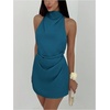 image:imageSOLY HUX Womens Ruched Halter Mini Dress Tie Backless Bodycon Evening Party Cocktail DressesTeal Blue