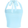 image:imageSOLY HUX Womens Y2K Ruched Halter Crop Top Cute Tie Back Sleeveless Slim Fit Cami Crop Tank TopsPure Light Blue