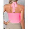 image:imageSOLY HUX Womens Y2K Ruched Halter Crop Top Cute Tie Back Sleeveless Slim Fit Cami Crop Tank TopsRose Pink