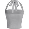 image:imageSOLY HUX Womens Y2K Ruched Halter Crop Top Cute Tie Back Sleeveless Slim Fit Cami Crop Tank TopsSolid Light Grey