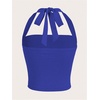 image:imageSOLY HUX Womens Y2K Ruched Halter Crop Top Cute Tie Back Sleeveless Slim Fit Cami Crop Tank TopsSolid Royal Blue