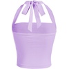 image:imageSOLY HUX Womens Y2K Ruched Halter Crop Top Cute Tie Back Sleeveless Slim Fit Cami Crop Tank TopsViolet Purple