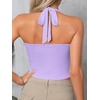 image:imageSOLY HUX Womens Y2K Ruched Halter Crop Top Cute Tie Back Sleeveless Slim Fit Cami Crop Tank TopsViolet Purple