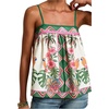 image:imageSOLY HUX Womens Boho Floral Cami Top Spaghetti Strap Sleeveless Vacation Summer CamisoleGreen Beige Multi